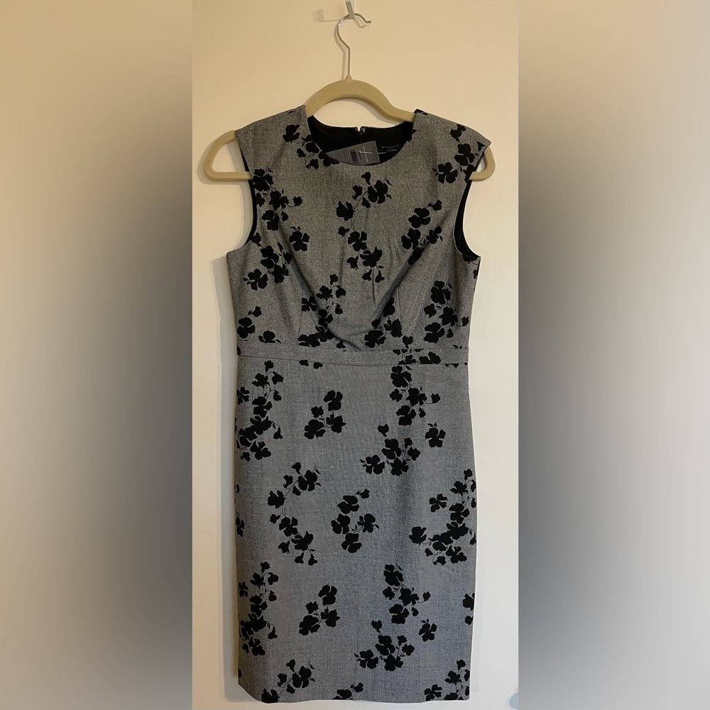Ann Taylor Dress *2P* Black and White with Floral Design NWT